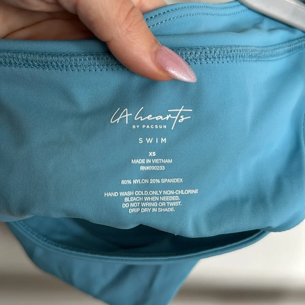 NEW LA Hearts by PacSun Blue Penelope Banded Bikini Set